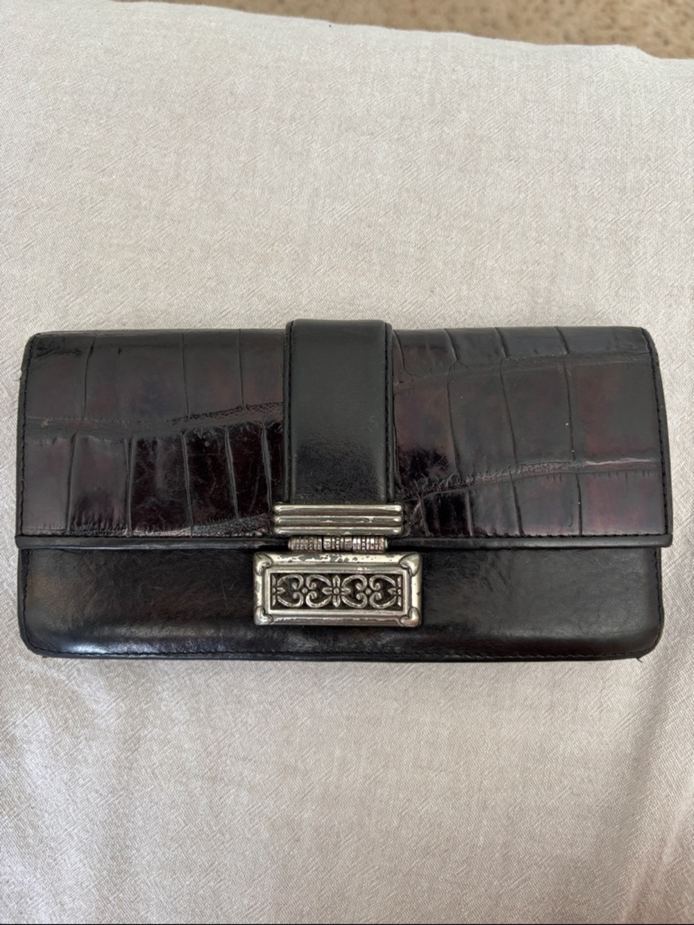 Vintage Brighton Black Leather Long Wallet